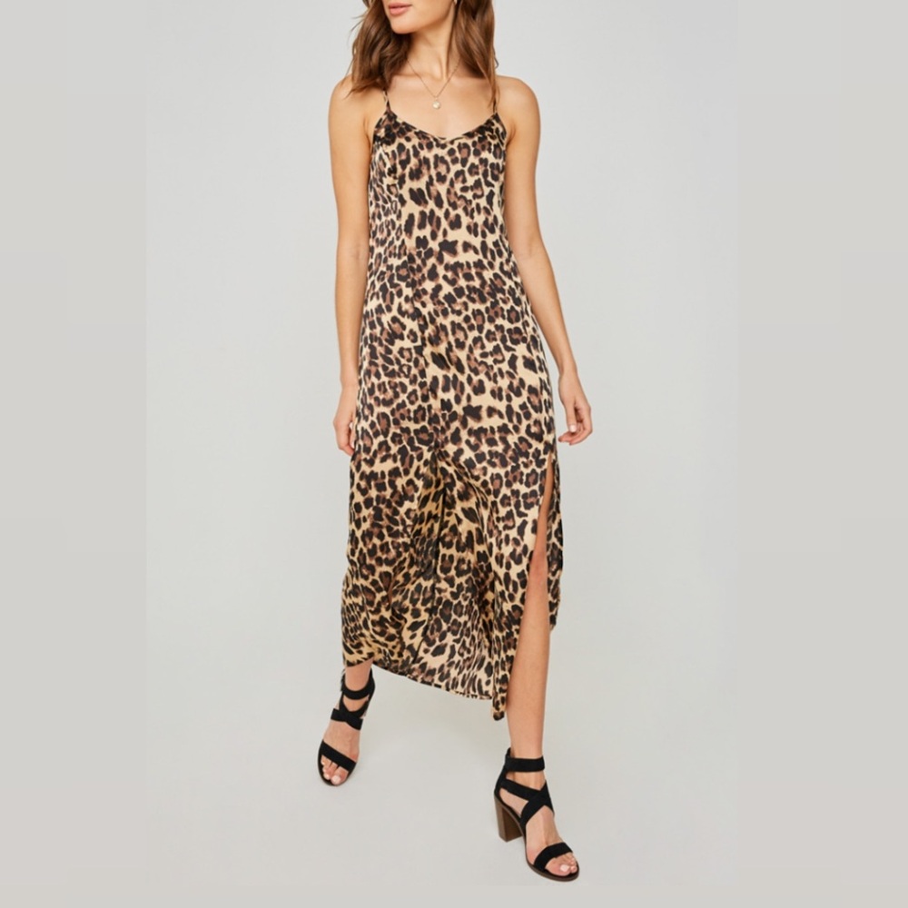 Leopard Slip Midi Dress